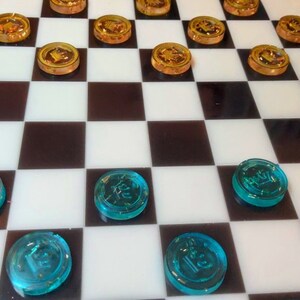 Custom Checkers Pieces | Resin Chess and Checkers Set | Checkers Game ...
