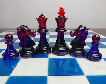 Custom chess pieces | Modern chess sets | Size of King 7cm (2.75 inches) | Chess sets with chessboard or without | Galaxy chess set