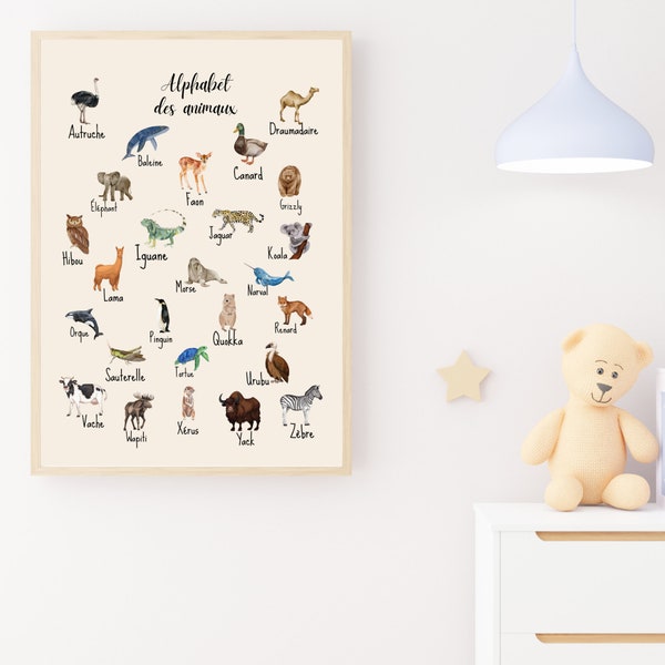 Affiche alphabet des animaux