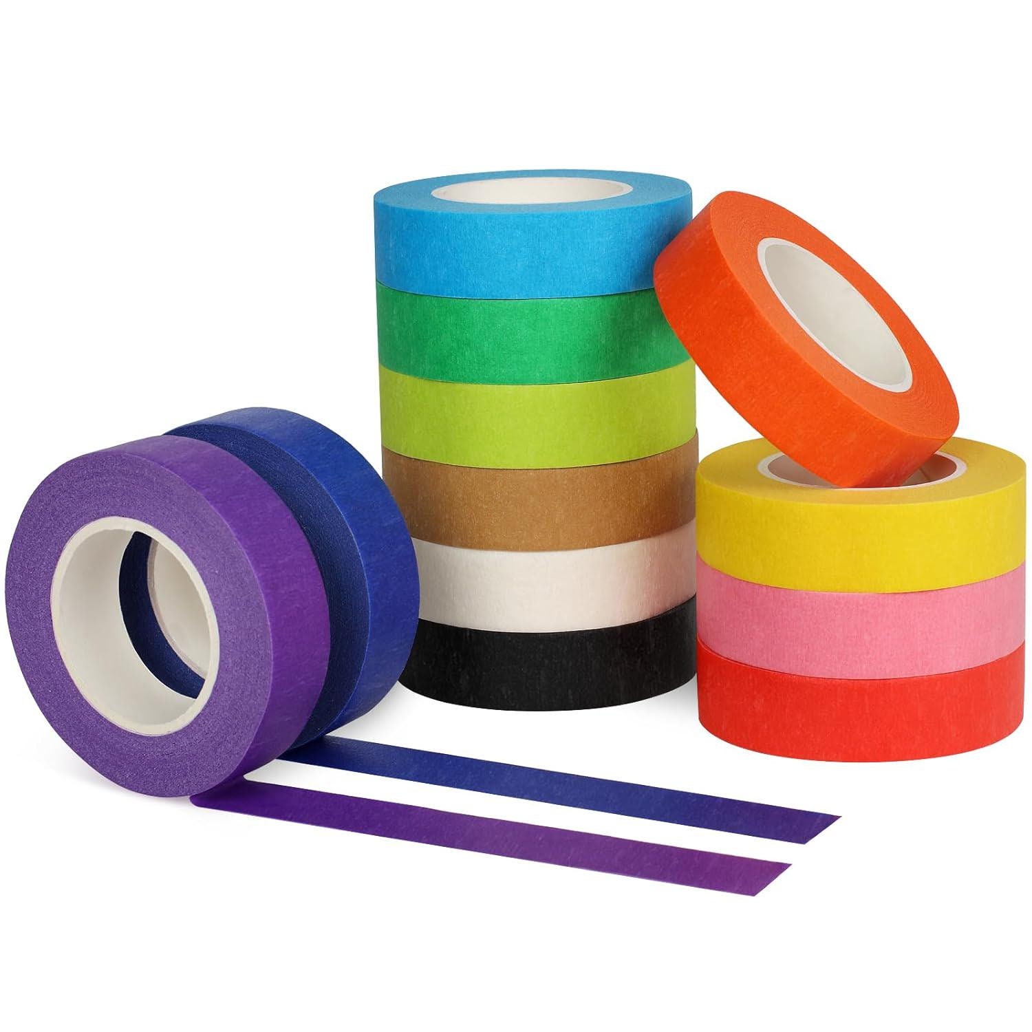 7/12PCS Colored Masking Tape Kids Art Supplies Colored Tape DIY