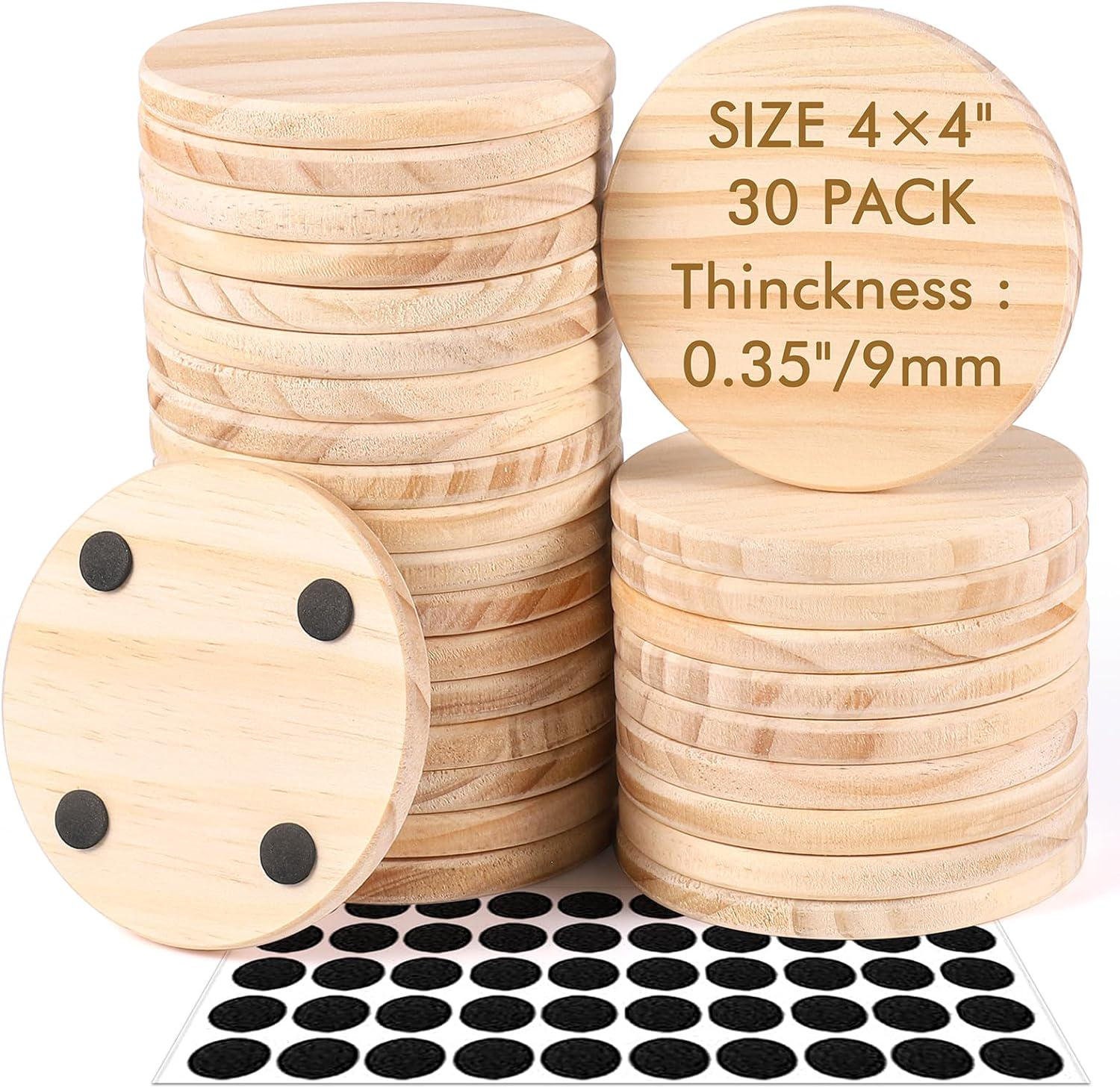 Craft Blanks Marble Wood Coasters Square & Round 3.9 X 3.9 6 Pack – PYD  LIFE