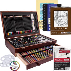 Soucolor Art Supplies, 192-Pack Deluxe Art Set Drawing Painting Supplies  Art Kit with Acrylic Pad, Watercolor Pad, Sketch Book, Canvases, Acrylic