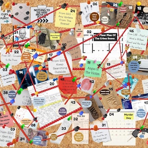 Printable Murder Board Game in PDF and JPG formats (A3 & A4 size)