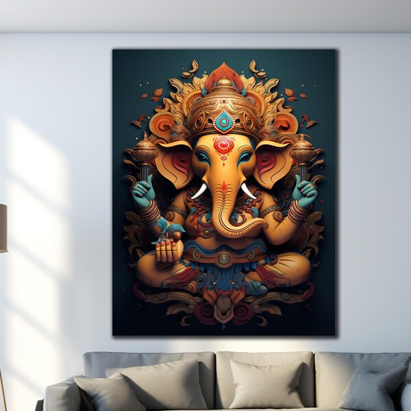 Tempered Glass Wall Art | Ganesh Wall Art | Panoramic Wall Decor | Abstract Wall Decor | Housewarming Gifts | Home Decor | Gifts For Her