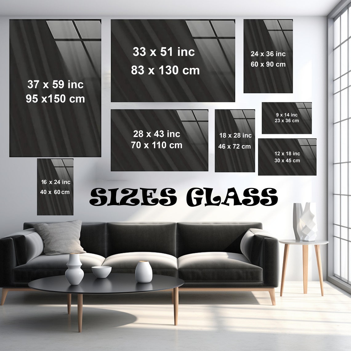 Tempered Glass Wall Art, Living Room Wall Art, Glass Decor, Large Wall