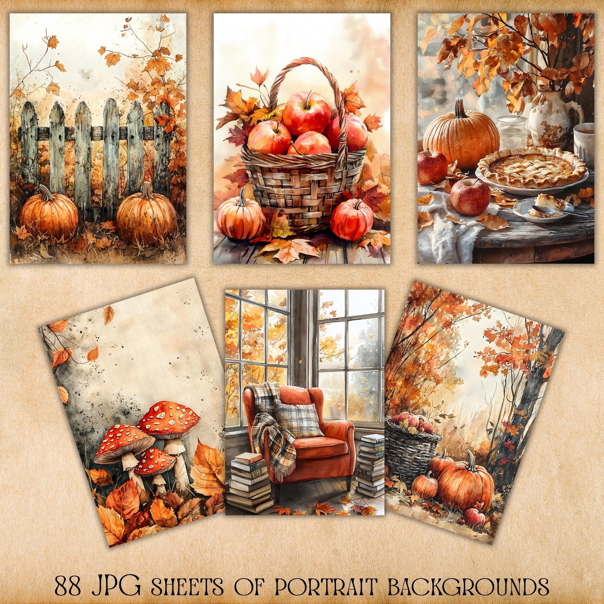 Cozy Autumn Junk Journal Kit: Vintage Pumpkin Ephemera (digital ...