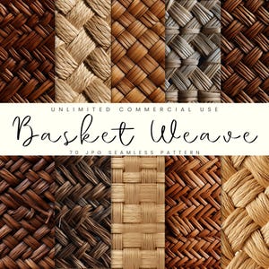 Wzór koszyka bez szwu, cyfrowy pakiet papieru tkanego, tekstura koszyka, natychmiastowe pobranie, do użytku komercyjnego