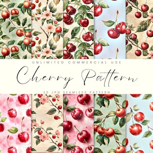 Naadloze aquarel kersenpatroon, Sakura Flower Digital Paper Pack, Instant Download, Commercieel gebruik