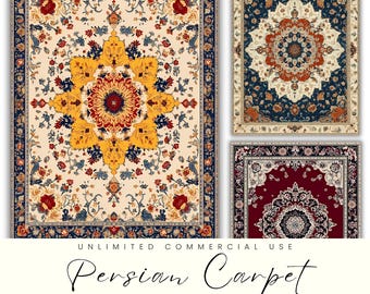 Persian Carpet Digital Paper, Oriental Rug, Persian Rugs, 70 Png Transparent Background,  Commercial Use