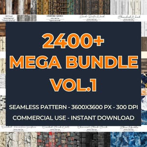 Mega Seamless Digital Paper Bundle: 2400+ Patterns for Sublimation, Scrapbooking (Commercial Use)