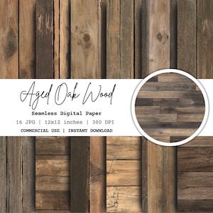 Papel digital de madera de roble envejecido, textura de madera rústica sin costuras, patrón de tablones de granja, papel para álbumes de recortes de uso comercial.