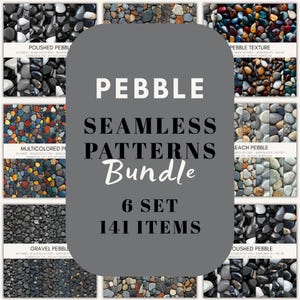 Pebble Texture Digital Paper: Seamless Stone Patterns for Scrapbooking (12x12 JPGs, Commercial Use)