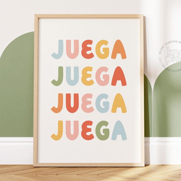 Spanish Kids Poster and Colorful Kid Quotes Print | Nursery Typography Wall Art for Spanish Playroom and Kids Room Decor or Toddler Bedroom