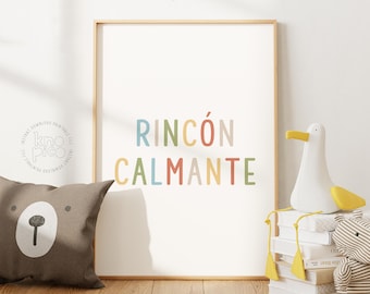 Spanish Calm Corner Printable for Kids | Emotional Regulation and Kids Mental Health with Calming Techniques for School Therapy Office Decor