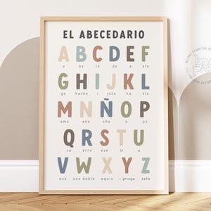Spanish Alphabet Poster with pronunciation | Educational ABC Poster for Kids Room Decor, Preschool Spanish Classroom Decor and Nursery Room