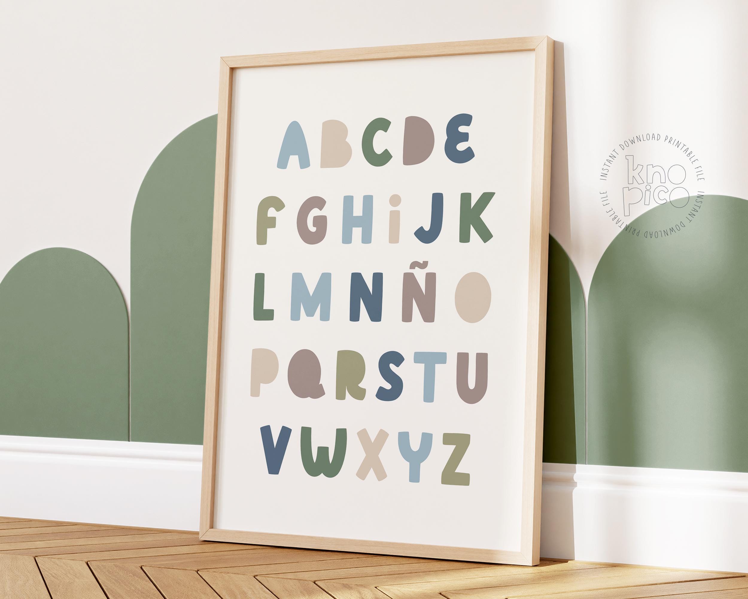 Spanish ABC Poster for Kids and Alphabet Wall Art Decor in Educational ...