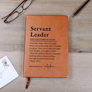 Diario de oración de cuero personalizado para líderes servidores imagen 11