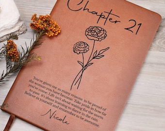 21st Birthday Personalized Leather Journal for Her