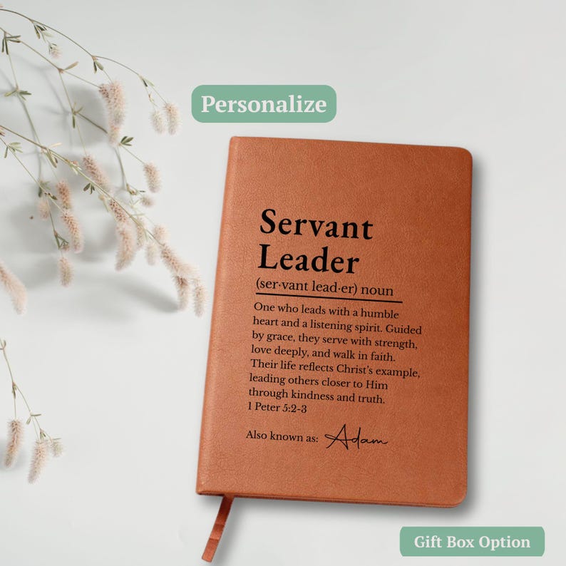 Diario de oración de cuero personalizado para líderes servidores imagen 14