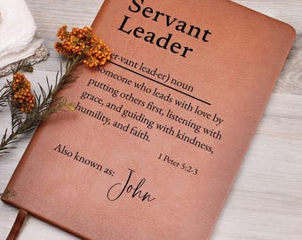 Servant Leader Vegan Leather Journal: Faith-Based Gift for Christian Leaders