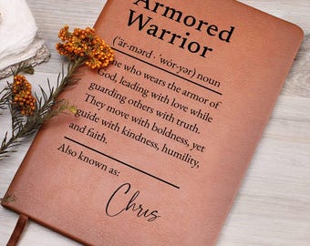 Armored Warrior Definition Journal, Faith-Based Gift for Person Making Impact and Change