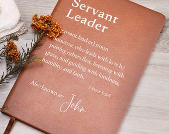 Servant Leader Vegan Leather Journal: Faith-Based Gift for Christian Leaders