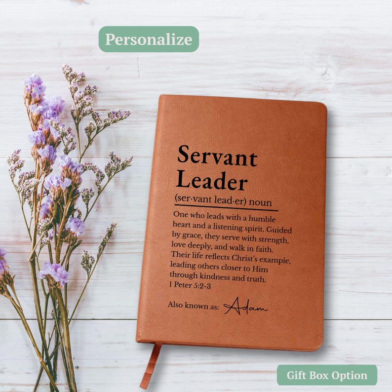 Diario de oración de cuero personalizado para líderes servidores imagen 17