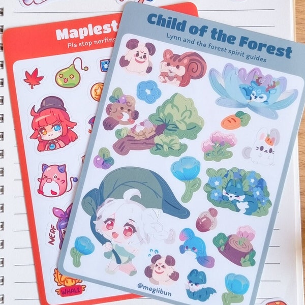 Maplestory Lynn Forest Cute Sticker Sheets Journalling Decals Waterproof