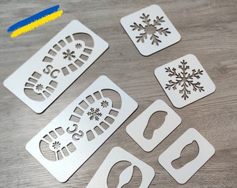 サンタの足跡ステンシル：レーザーカットの足跡 SVG DXF CDR（デジタルファイル）