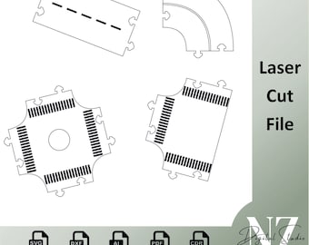 ベクターファイル オートトラック 木製道路トラック 木製ゲーム 木製玩具 レーザーカット dxf cdr pdf svg