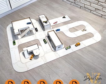 木製レースカートラック：おもちゃの車のガレージレーザーカットファイル（DXF、SVG、CDR）