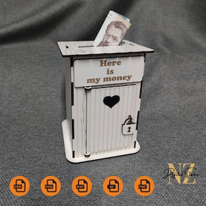 Spaarpot toilet Vectorbestanden voor hout lasersnijden DXF CDR AI