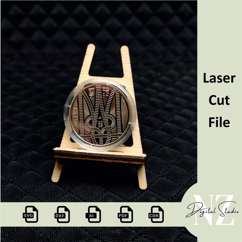 Set Stands for Coin, Easel Display Digital File Svg Laser Cut File - Etsy