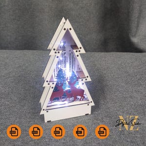 New Year Decor, digital file,Christmas Dxf Template, Laser Cutting Files, Tea Light Glowforge