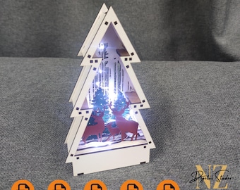 新年の装飾、デジタルファイル、クリスマス DXF テンプレート、レーザーカット ファイル、ティーライト Glowforge