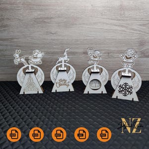 Conjunto de 4 peças de Papai Noel balançando para corte a laser, decorações de Natal, laser glowforge