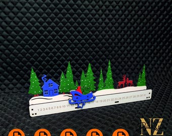 サンタのクリスマスアドベントカレンダーレーザーカットファイル（SVG、DXF、CDR、AI、PDF）