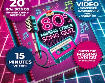80s Music Lyrics Video Quiz: Family Game (Digital Download)