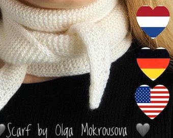 Elegante halsdoek, stijlvol en veelzijdig accessoire, mini sjaal, kleine halsdoek, zachte sjaal, wollen sjaal, witte sjaal