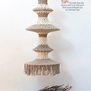 Patrón de crochet para lámpara Madelon, Patrón de lámpara, Tutorial de crochet para lámpara Boho Summer, Estilo boho de rejilla Idioma: Netherlands