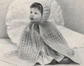 Vintage Baby Cardigan Knitting & Crochet Pattern: Patons Nevis (PDF Pattern)