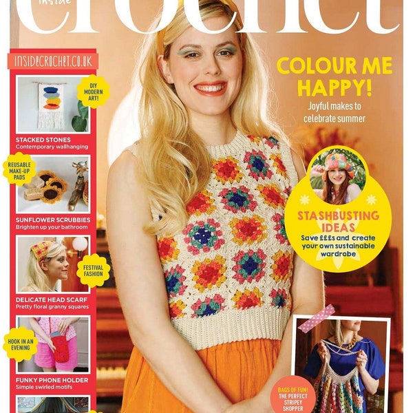 Crochet bandana, Crochet Magazine, crochet purse pattern easy, crochet kerchief pattern, patchwork jacket, Crochet ebook, Granny Square