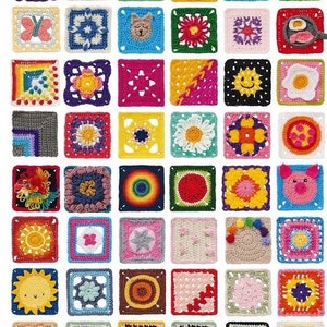 Crochet pdf Granny Square, Animal Granny Squares Crochet Patterns, Animal Baby Blanket Squares, Animal Afghan, Farm Squares, Granny Square