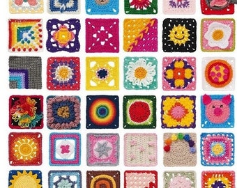 Crochet pdf Granny Square, Animal Granny Squares Crochet Patterns, Animal Baby Blanket Squares, Animal Afghan, Farm Squares, Granny Square