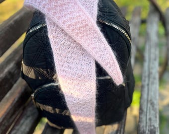 Knitting Pattern for Narrow Mohair Scarf with Sequin Detail, PDF English
