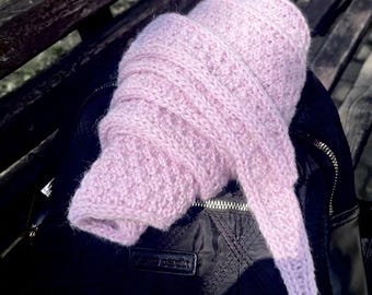 Peony Petal Triangular Scarf Knitting Pattern | Lightweight, Romantic Design (PDF Download)
