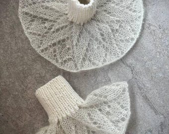 Knitting Pattern Lace Cuffs, Removable Sleeve Extenders PDF English, German, French