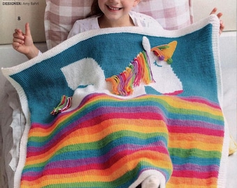 Rainbow Unicorn Knit Blanket: Colorful Nursery Decor