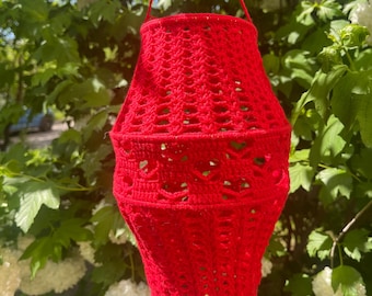 Chandelier Madelon, Crochet Pattern Lampion, Crochet Tutorial Boho Summer Lampions, Boho Lamp, DIY Crochet Lamp Cover
