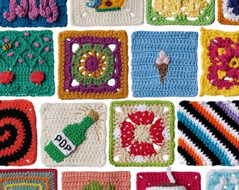 50 Crochet Granny Square Motifs: Animal & Farm Designs (ENGLISH)